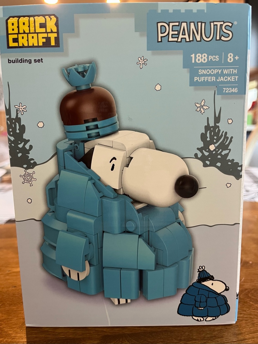 Peanuts Snoopy Brick Craft in Puffer Jacket Building Set New In Box